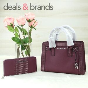 NWT MICHAEL KORS Micro Stud Satchel & Cont. Wallet